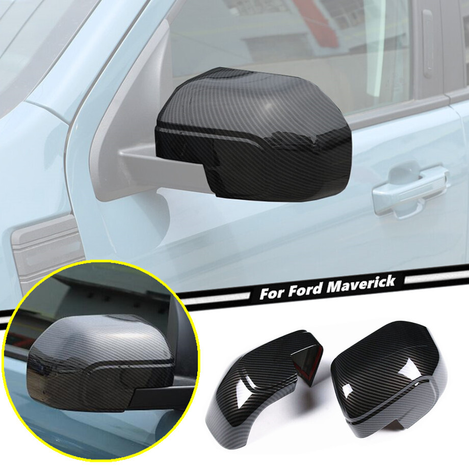 Car Rear Side View Mirror Cover Trim For Ford Maverick 22-24 Accessories Carbon