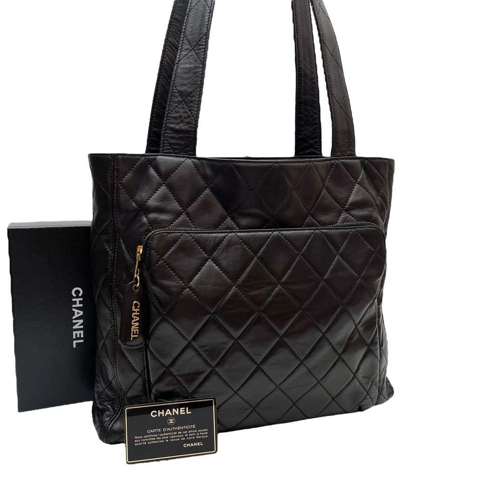 Chanel Matelasse Lambskin Leather Shoulder Tote Bag
