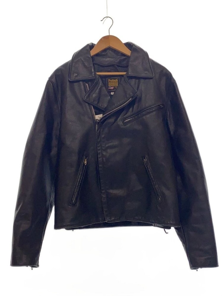 Protech Double Riders Jacket/46/Leather/Blk 7732