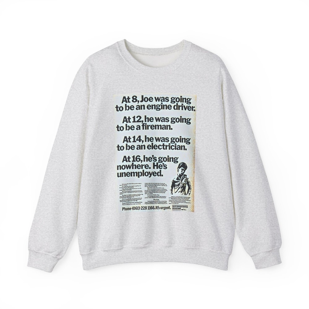 Retro Art Graphic Print Unisex Heavy Blend Crewneck Sweatshirt for Unemployed Style