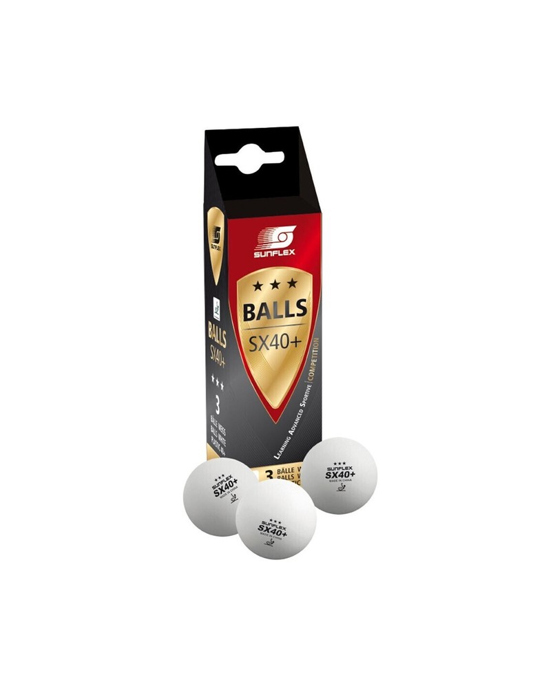 3 Sunflex Table Tennis Balls with Racket - Premium Ping Pong Game Set