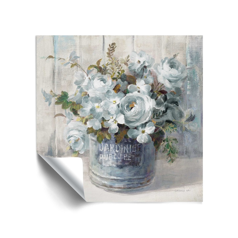 ArtWall Garden Blooms I blue crop Removable Wall Art Mural