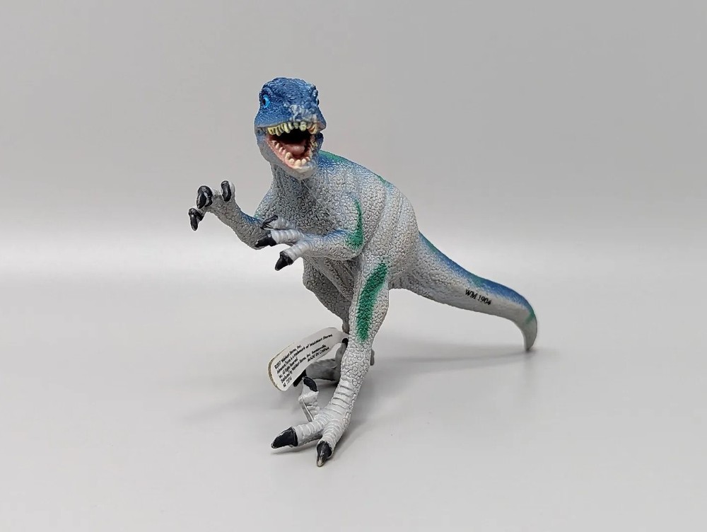 Velociraptor Dinosaur Action Figure 9 Inch Blue Gray Toy by Major Trading Co 2007