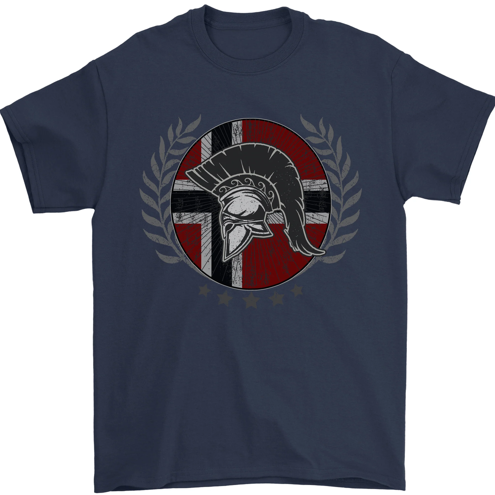 Norway Bodybuilding Flag Gym Training Spartan Mens T-Shirt 100% Cotton