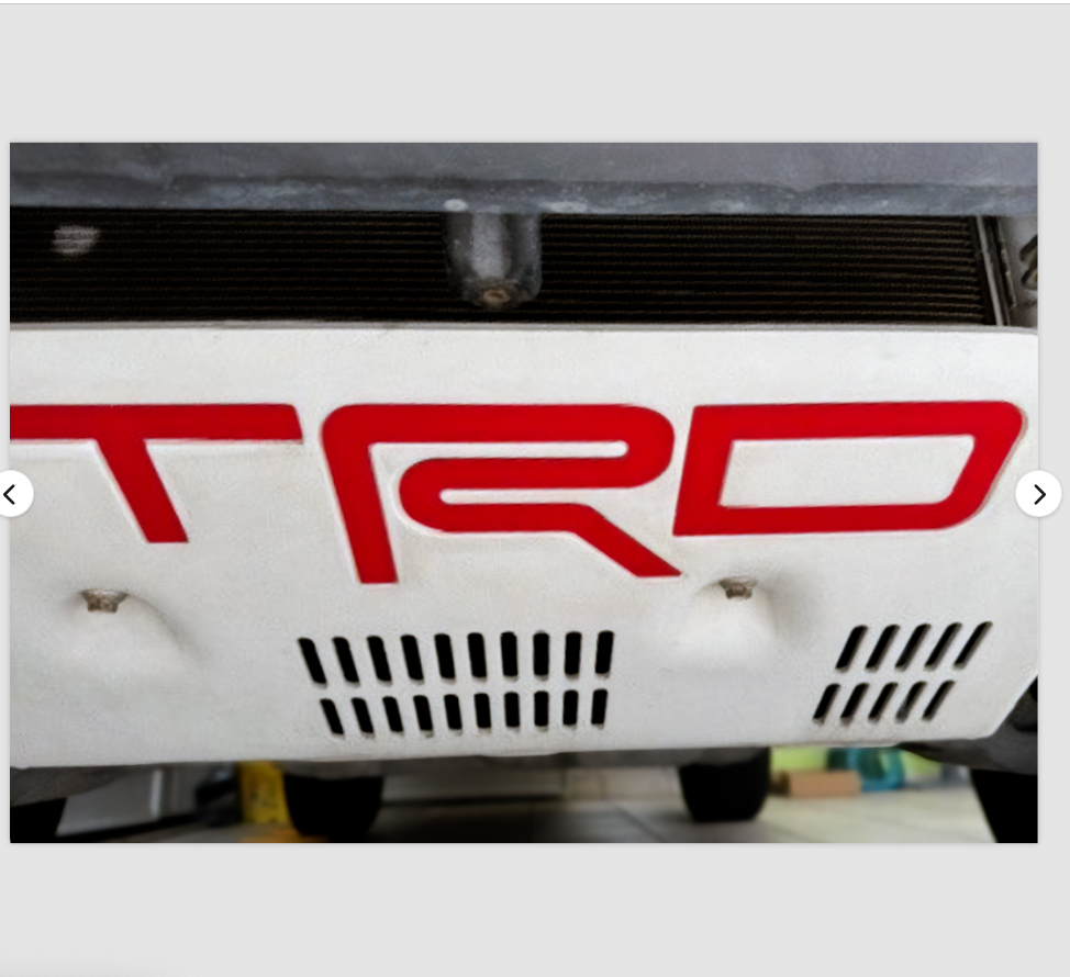 VINYL:  Gloss RED Letters TRD Skid Plate Tacoma 16-23; 4Runner 19-20