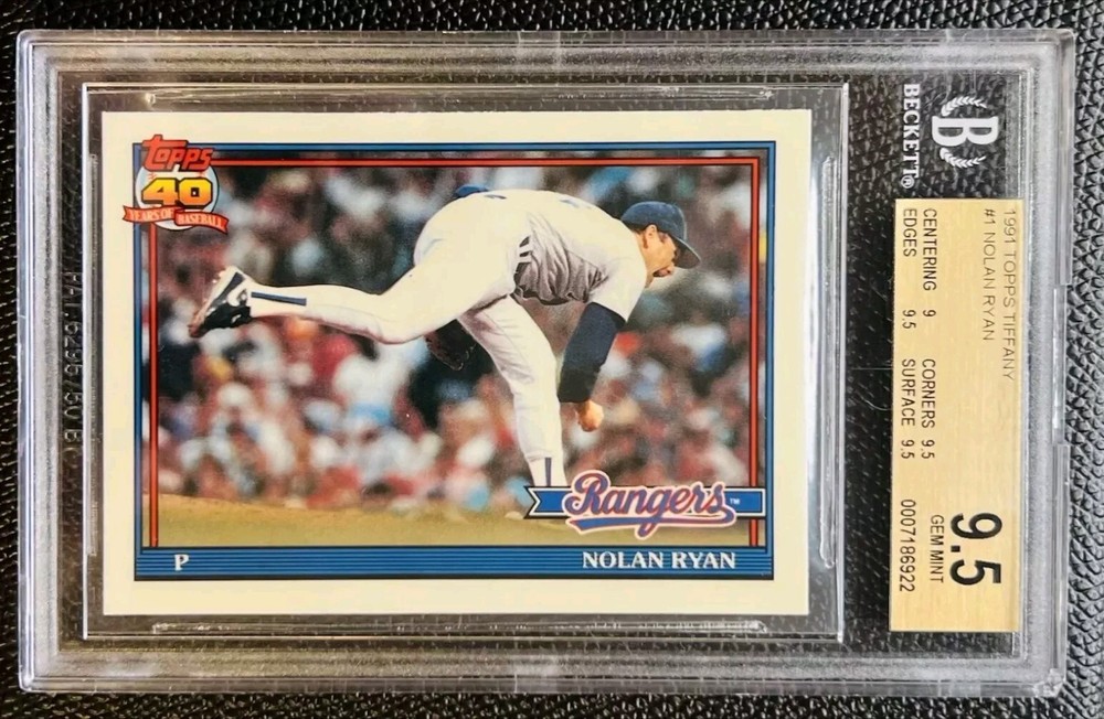 1991 TOPPS TIFFANY NOLAN RYAN #1 BGS 9.5 GEM MINT ***CLASSIC GEM MINT GLOSSY***