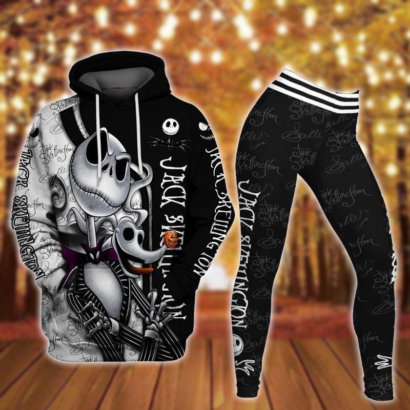 Cartoon Graphic Hoodie And Leggings Set