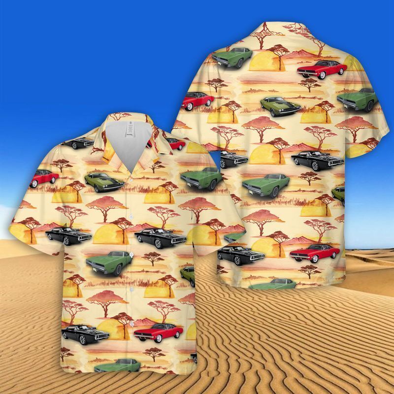 Dodge Charger Hawaiian Shirt Gift for Men Dad Father Veteran Da