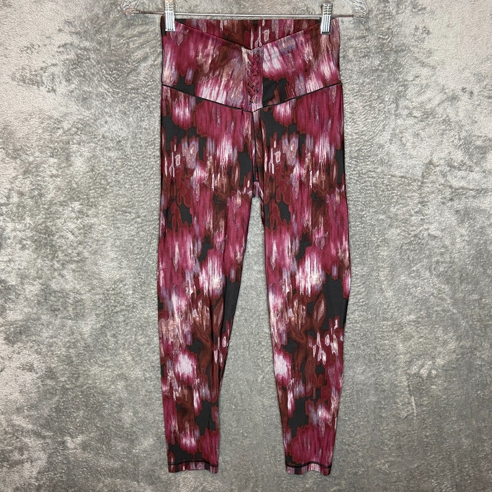 Offline Aerie High Waisted Watercolor Lace Up Ankle Leggings