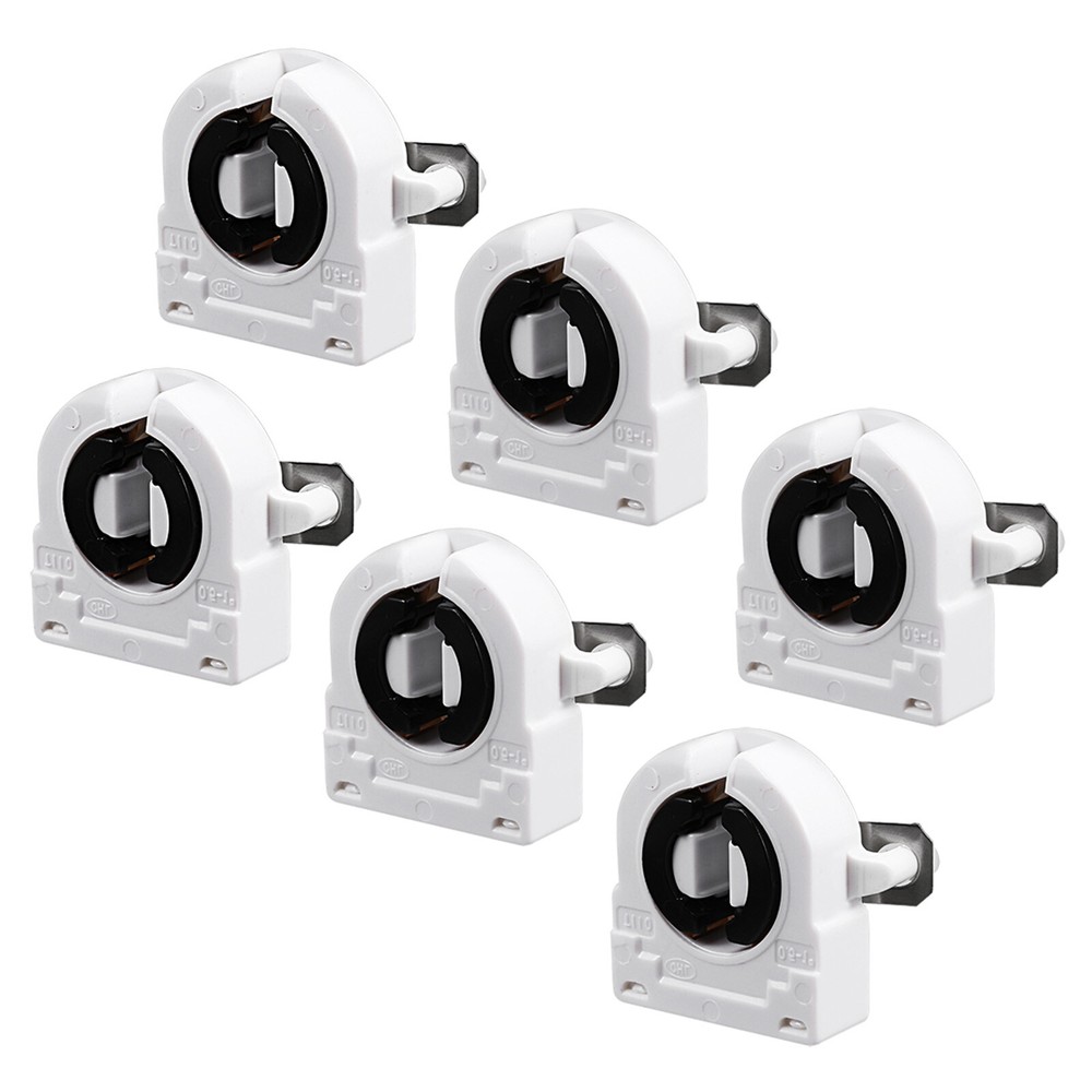 6 Pcs Fluorescent Light Holder, Great for Home, Office (White, 2A, AC 500V)