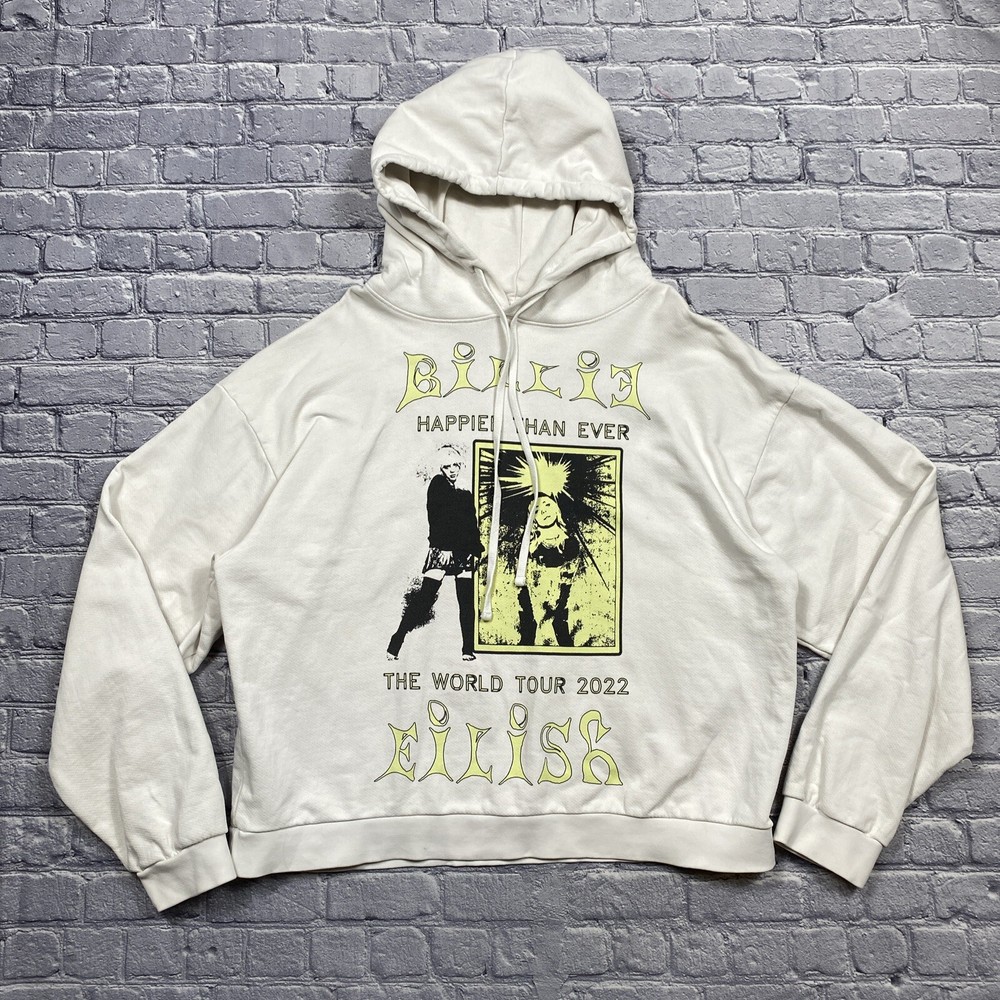 Billie Eilish Women's Hoodie Sweatshirt Size XL Happier Than Ever 2022 Tour
