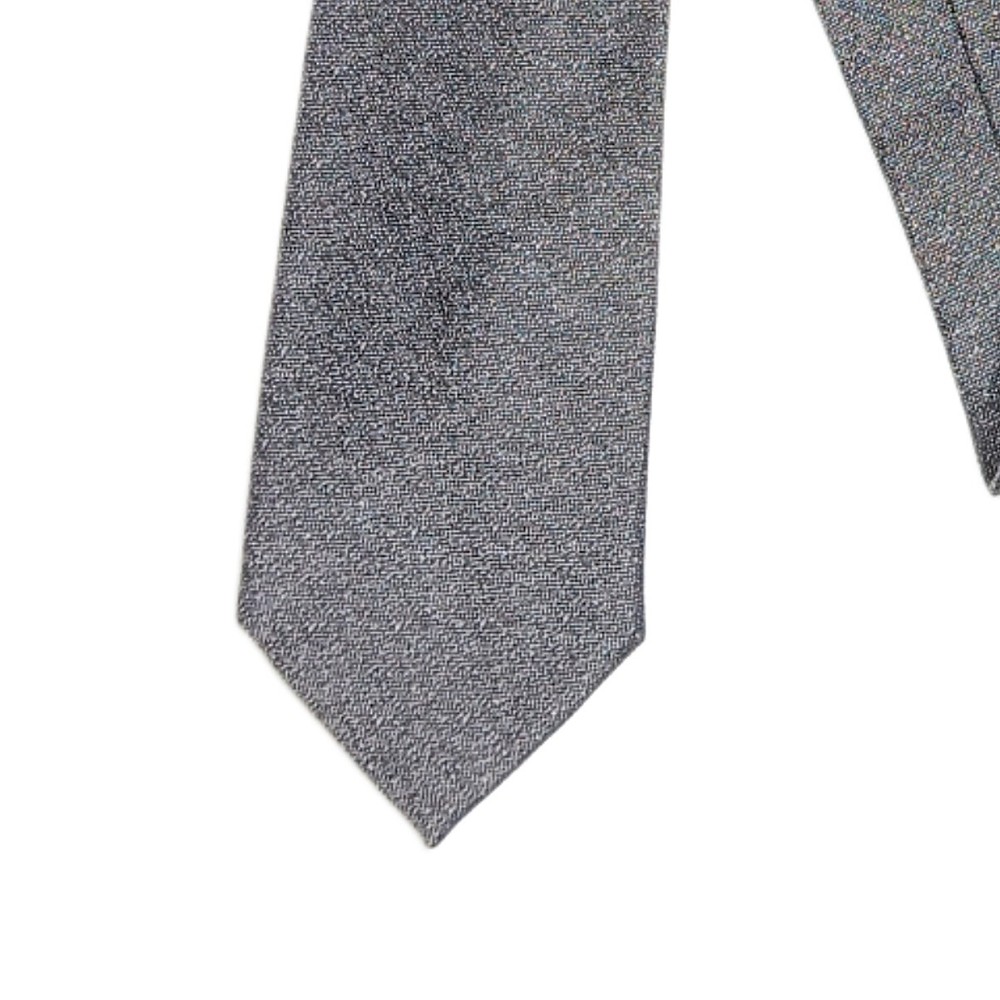 The Tie Bar Silk Linen Blend Tie Men’s 62.5” Solid Gray Designer Classic Tie New