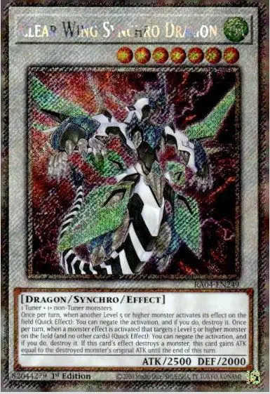 1x Clear Wing Synchro Dragon (Platinum  NM Eng YuGiOh - Quarter Century Stampede