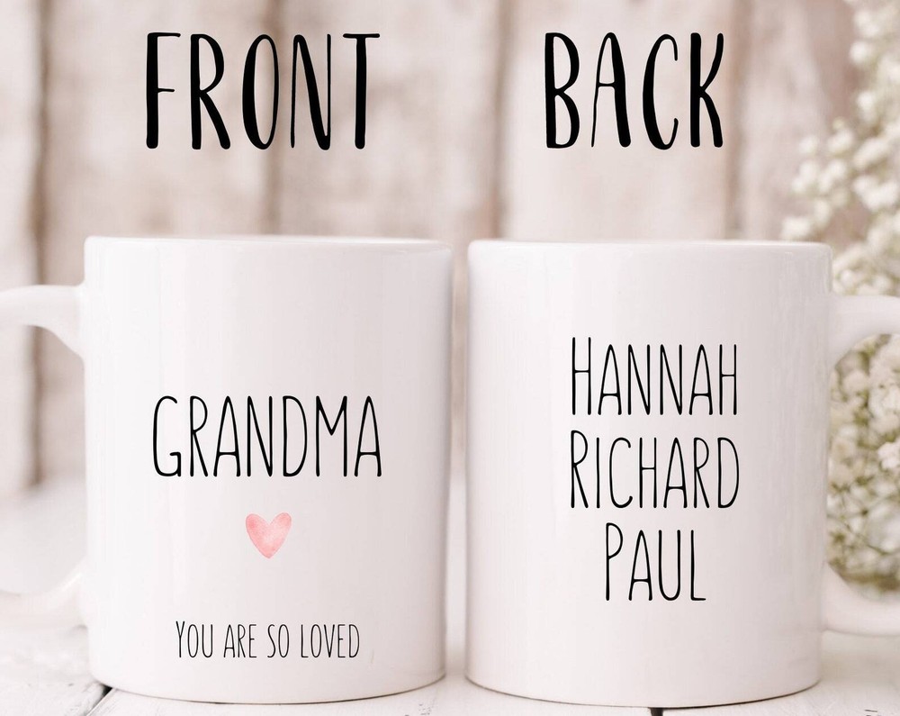 Personalized Grandma Coffee Mug With Grandkids Names Grandma Appreciation Mug