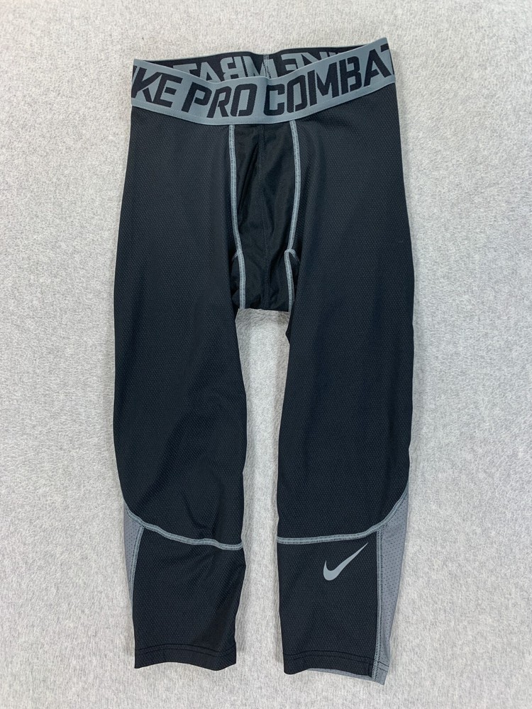 Nike Pro Combat 3/4 Length Running Training Leggings (Women's Large) Black