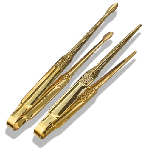 Premium Gold Cooking Tongs - High Heat Resistant, Comfortable Grip