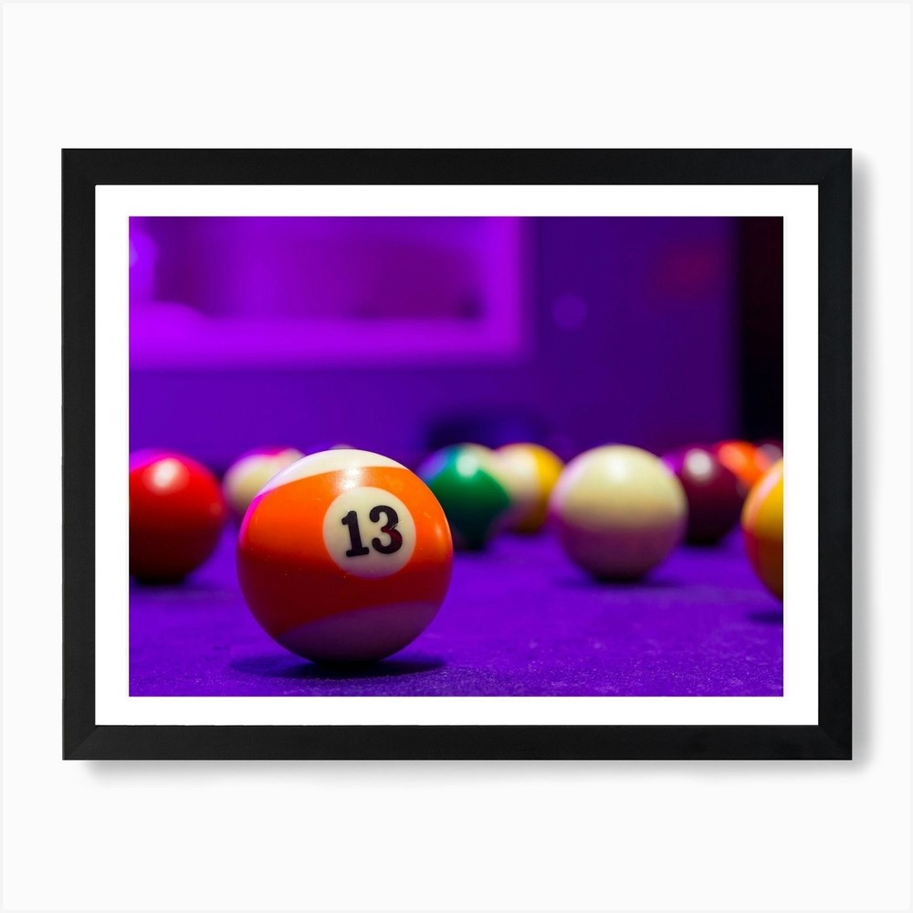 Billiard Balls In A Pool Table Art  Framed Wall Art Poster Canvas Print Picture