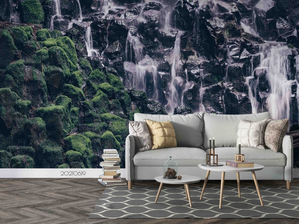 3D Mountains Waterfall Landscape Wall Murals Wallpaper Murals Wall Sticker 2