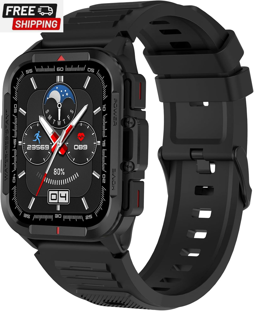 Bebinca 1.72 Inch Smartwatch for Men with Fitness Tracker IP68 Waterproof Heart Rate Monitor