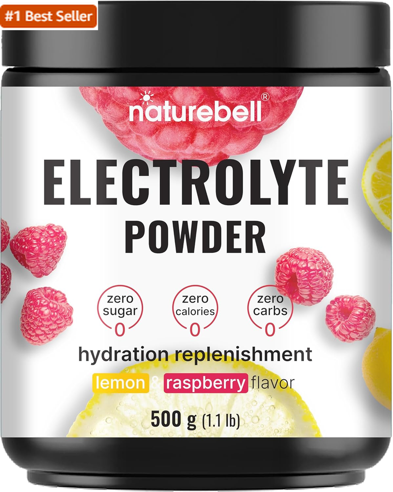 Naturebell Sugar-Free Electrolytes Powder 500G with 76 Servings for Keto Fast Hydration