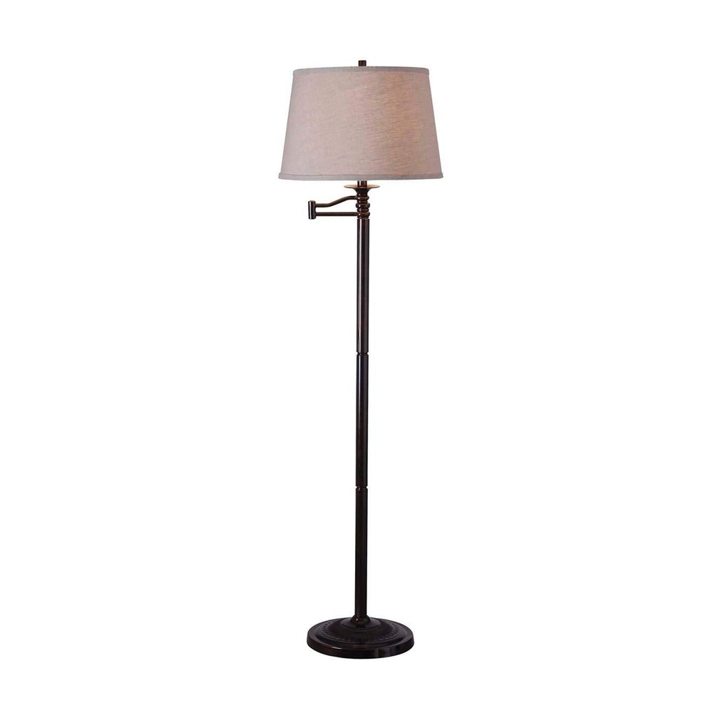 Kenroy Home Riverside Swing Arm Floor Lamp Compact Modern Design 32215CBZ