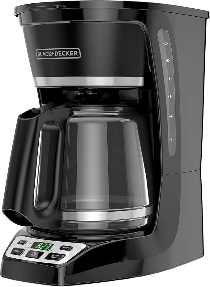 BLACK+DECKER 12-Cup Programmable Coffee Maker in Sleek Black