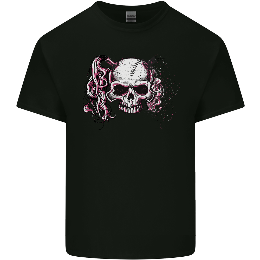 Pigtail Punk Rock Girl Skull Mens Cotton T-Shirt Tee Top