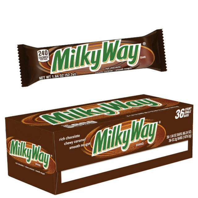 Milky Way Milk Chocolate Singles Size Candy Bars 1.84 ounce 36 count