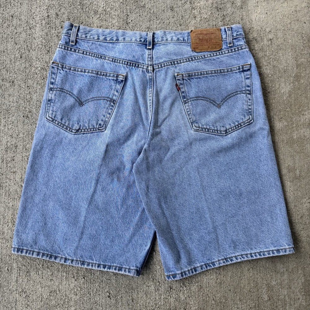 Vintage Y2K Levis 550 Relaxed Fit Jeans Shorts Jorts Denim Baggy Blue Size 38