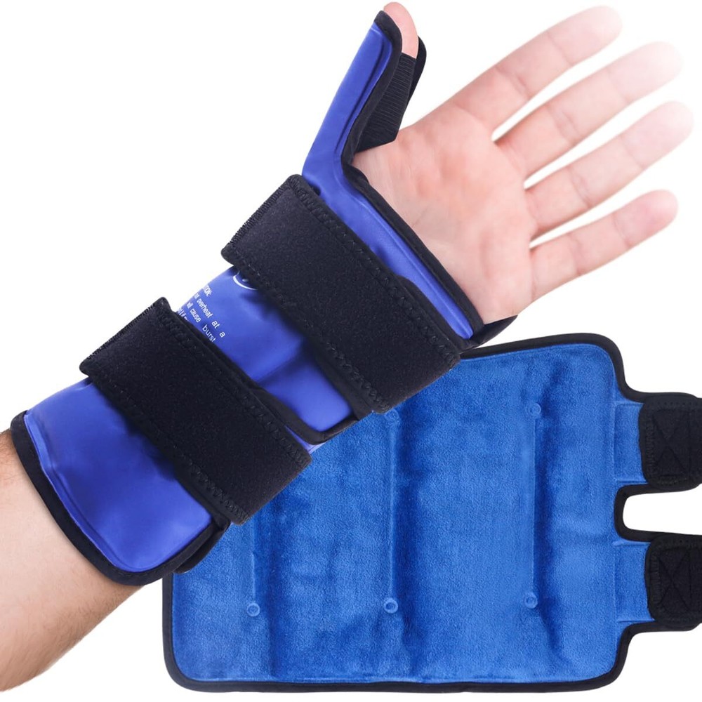 Large Thumb Wrist Ice Pack for Carpal Tunnel & Tenosynovitis. Reusable Gel Ic...