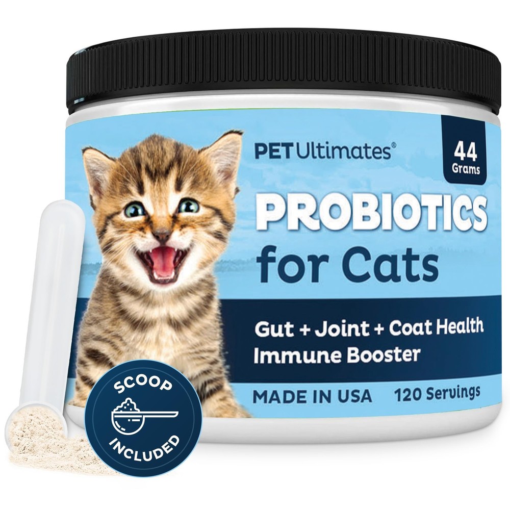 Pet Ultimates Probiotics for Cats – 20-Species Cat Probiotic to Treat Diarrhe...