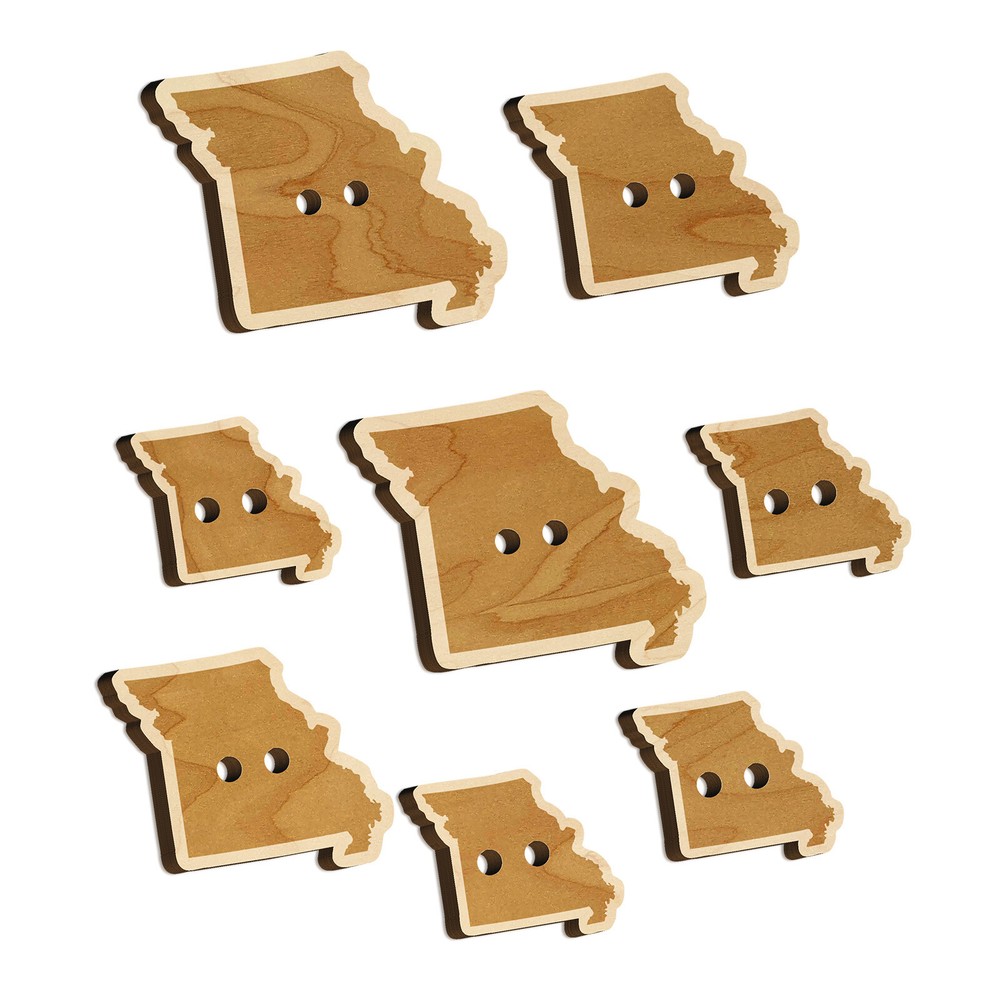 Missouri State Silhouette Wood Buttons for Sewing Knitting Crochet DIY Craft