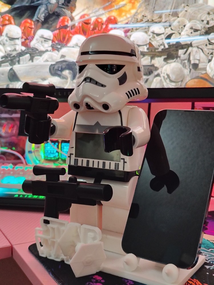 NO CLOCK ⏰ Lego Star Wars Alarm Wall Phone Mount Display Gun Saber Accessories