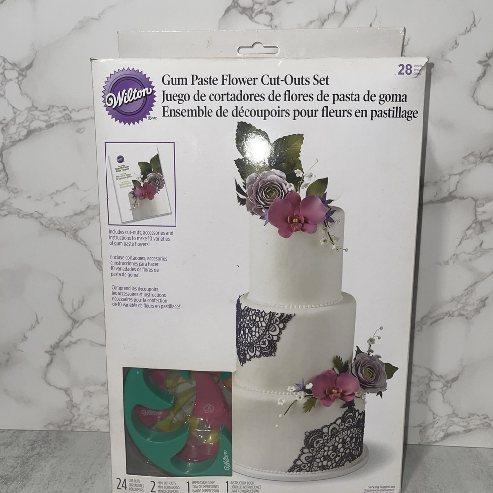 Wilton Gum Paste Flower Cut Out Set with 28 Designs for Cake Decorating