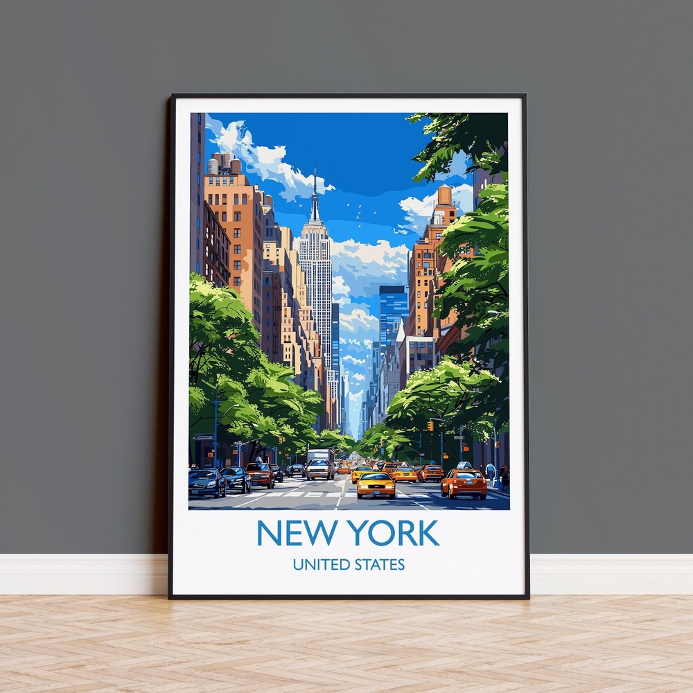 New York Travel Print Wall Art Travel Poster Of New York New York Art Lovers