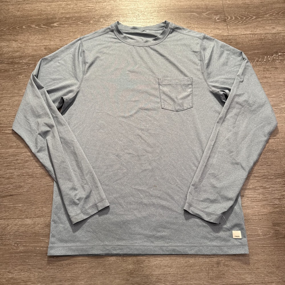 Vuori Shirt Mens Medium Ponto Performance Crew Long Sleeve  Pocket Gym #V177