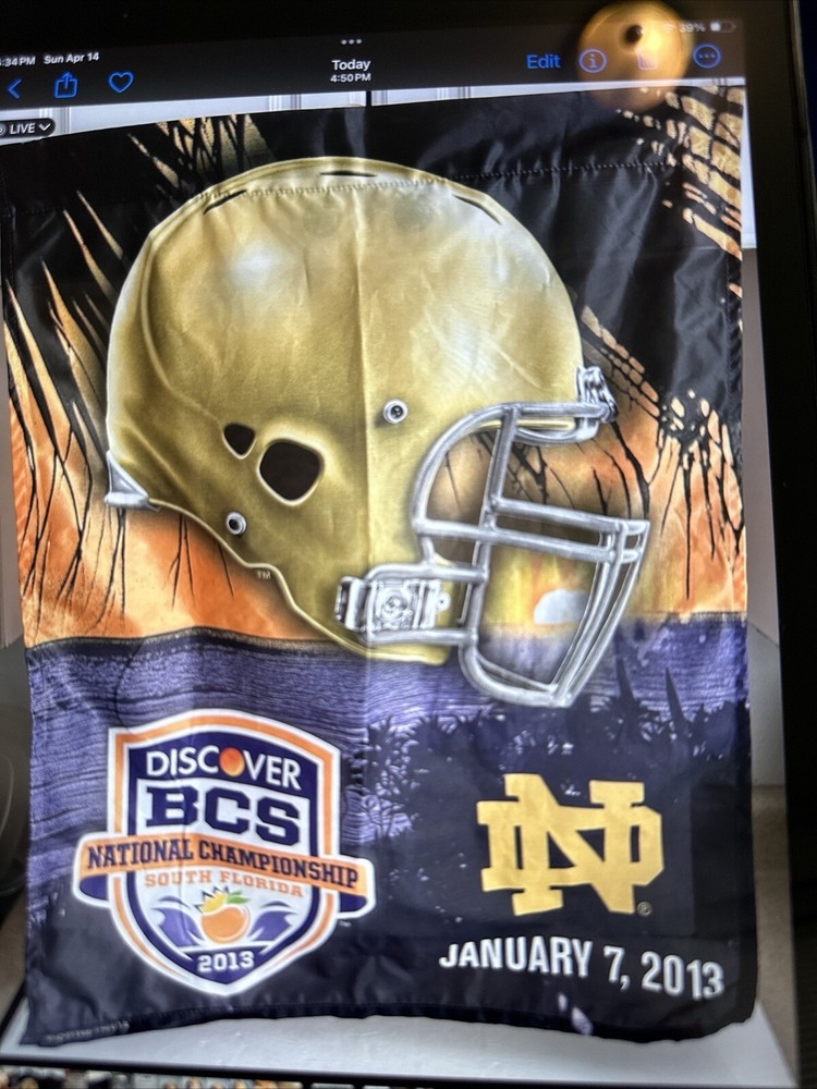 Show Notre Dame Pride with the 2013 BCS National Championship Vertical Flag by WinCraft Sports