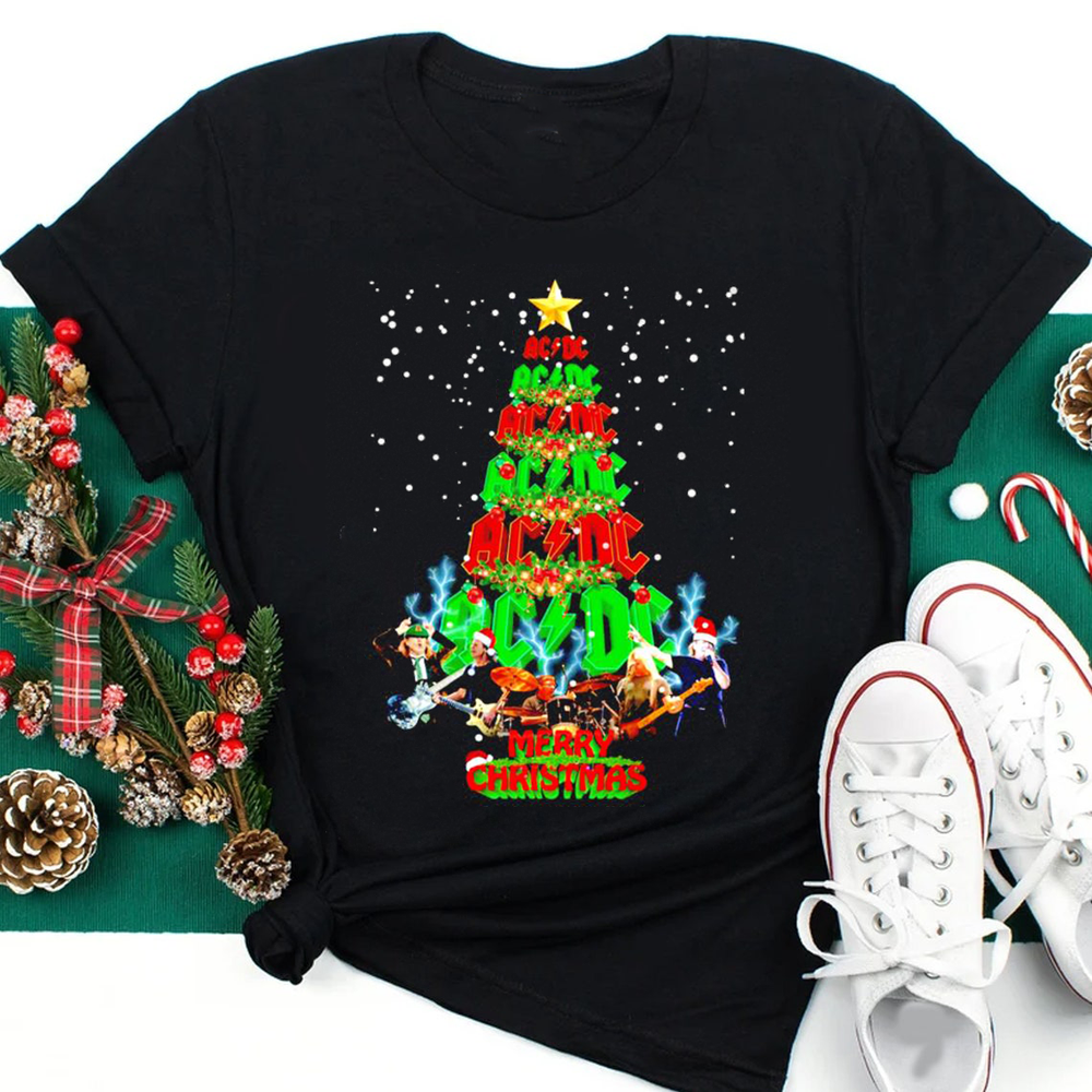 ACDC Band Merry Christmas Tree shirt Band member giftf shirt AC275