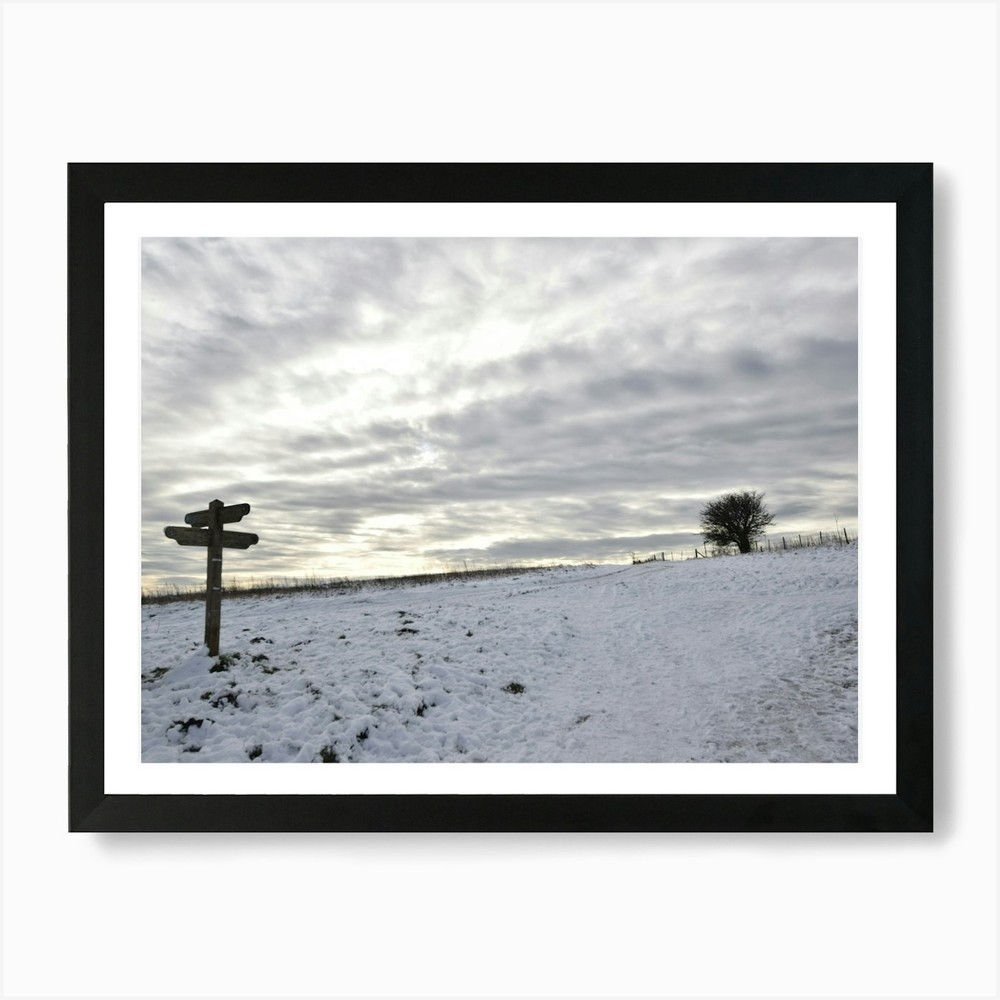 Snowy Hill 1 Art Print Framed Wall Art Poster Canvas Print Picture