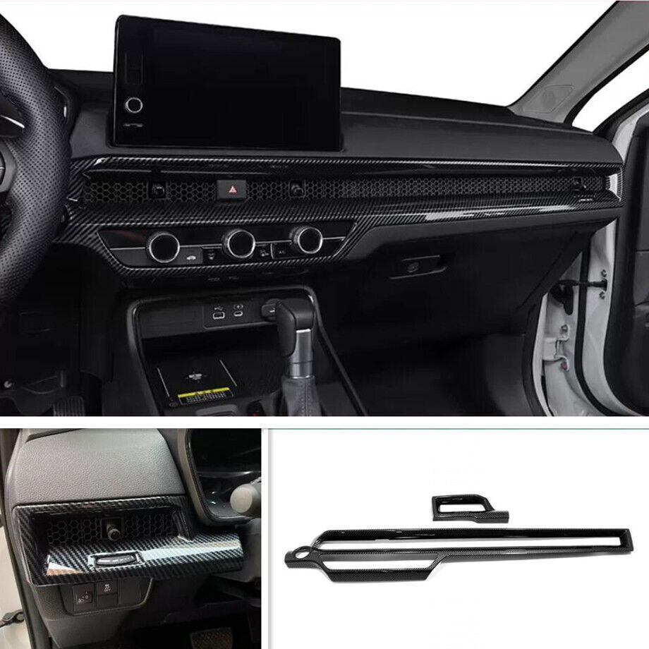 For Honda CR-V 2023-2025 Carbon Fiber Dash Instrument Panel Strips Cover Trim