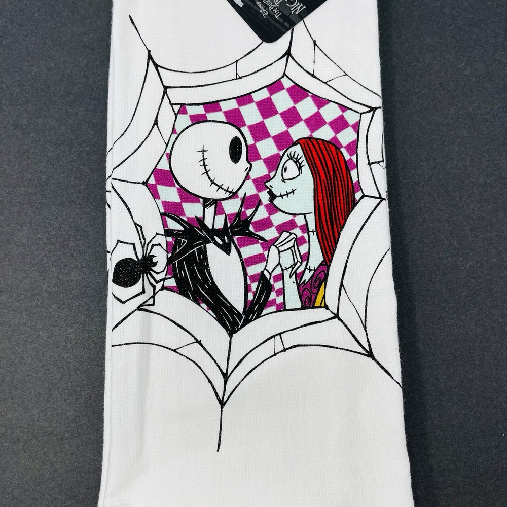 Disney 2 Pack Kitchen Hand Towels Nightmare Before Christmas Jack Sally Purple