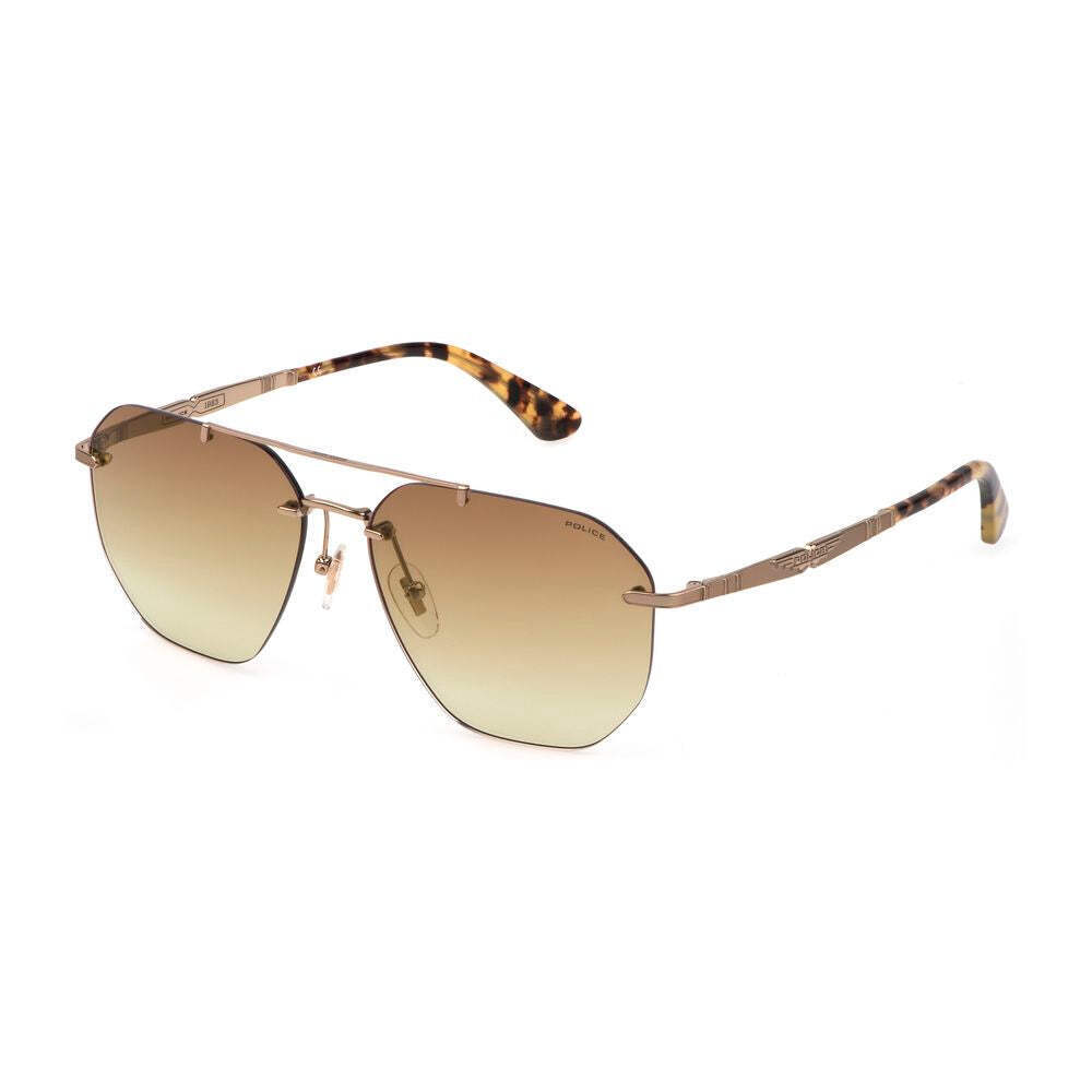 Stylish Police Brown Metal Sunglasses for Men and Women