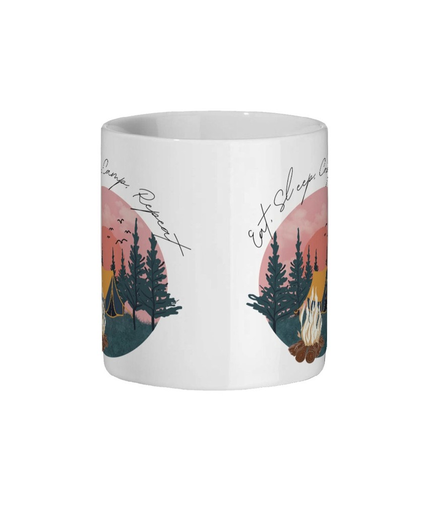 Eat Sleep Camp Repeat Funny Camping Mug Gift for Outdoor Lovers