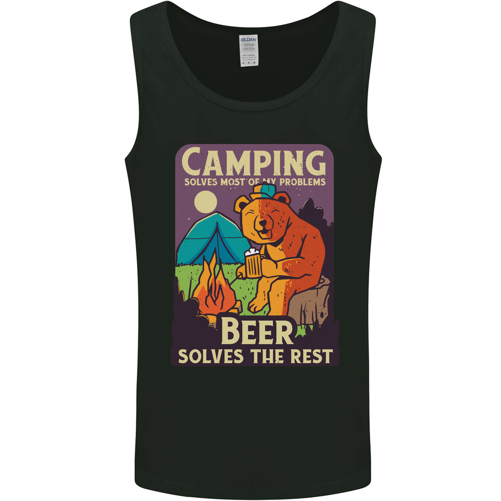 Camping Solves Most of My Problems Funny Mens Vest Tank Top