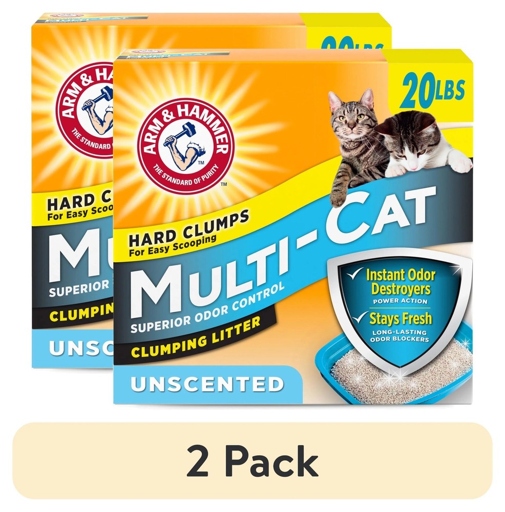 2-Pack Multi-Cat Clumping Litter Unscented 20 lb Each
