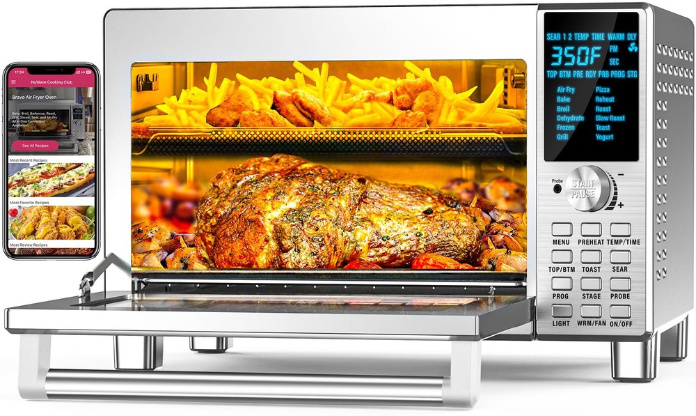 Nuwave Bravo Convection Toaster Ovens Air Fryer Combo with 30QT Large Capacit...