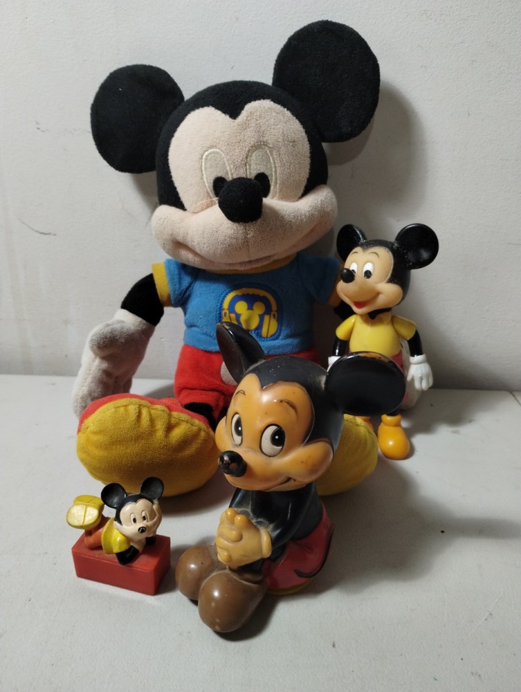 Vintage Mickey Mouse Bank, Figure, Plush, Pencil Sharpener Lot
