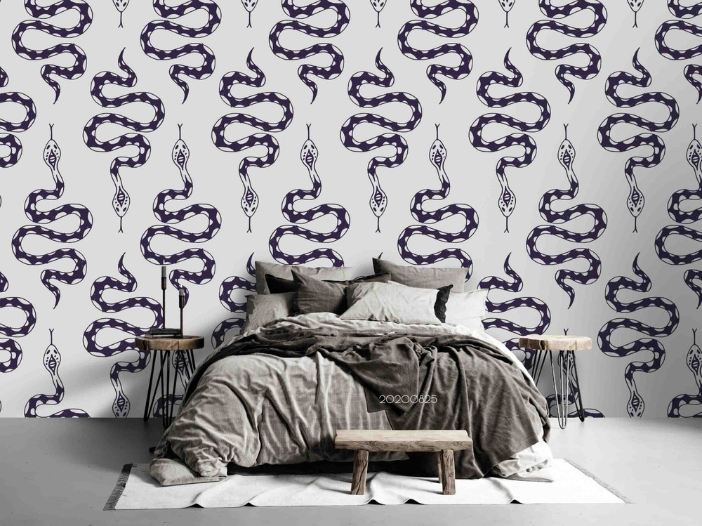 3D Hand-drawn Snake Pattern Wall Murals Wallpaper Murals Wall Sticker