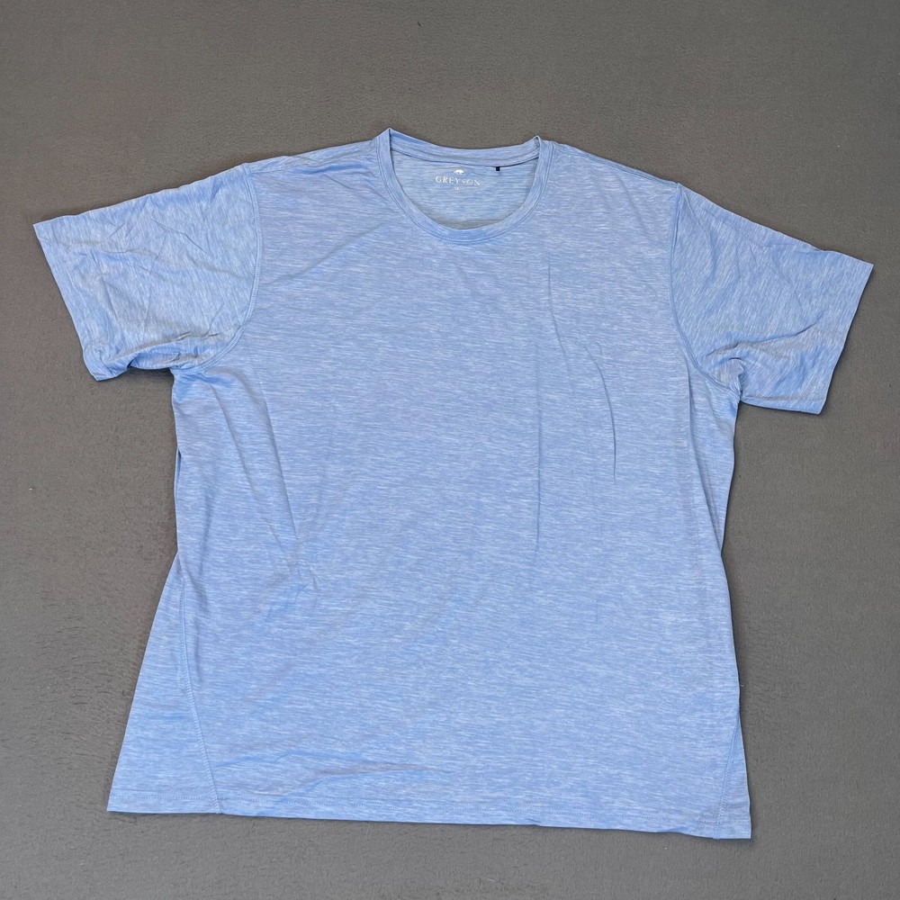 Greyson Shirt Tee T-Shirt Guide Sport Mens XL Logo Wolf Blue Nylon Spandex Golf