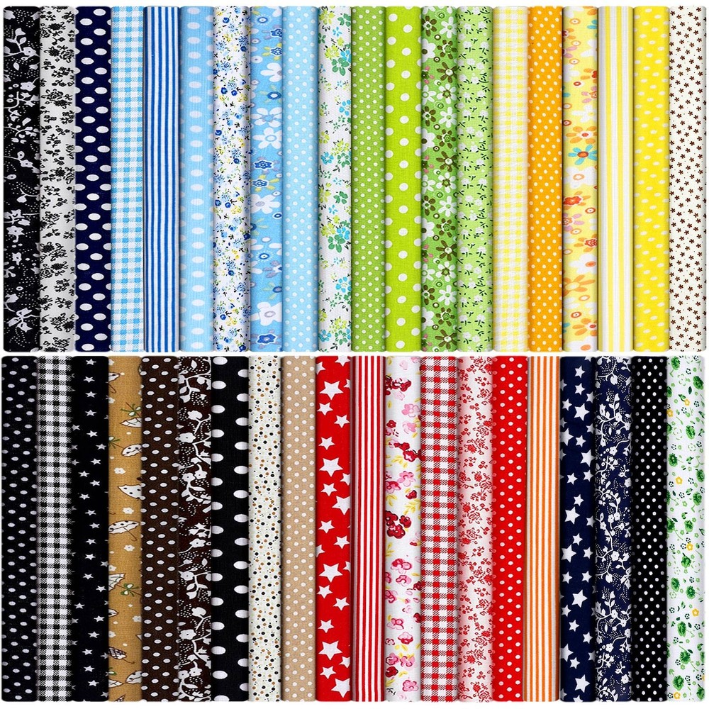 40-Piece 10x10 Inch Spring Floral Cotton Quilting Fabric Squares Bundle for DIY Crafts